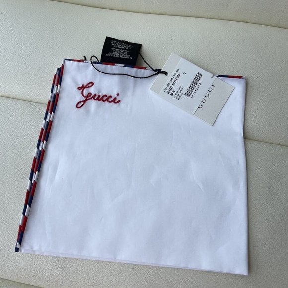 NWT Authentic Gucci White GG Scarf Monogram Bridal Logo Handkerchief - Picture 3 of 10